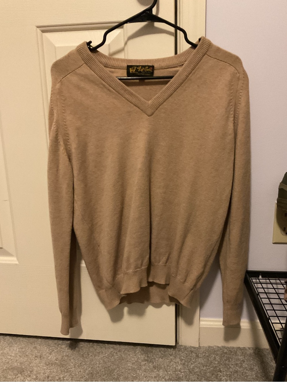 Vintage Tan V-Neck Sweater